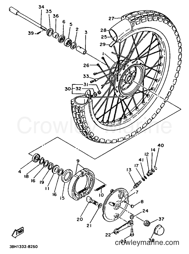 1988 Dirt Bike XT500 - XT500 (3BH1) [999] - FRONT WHEEL
