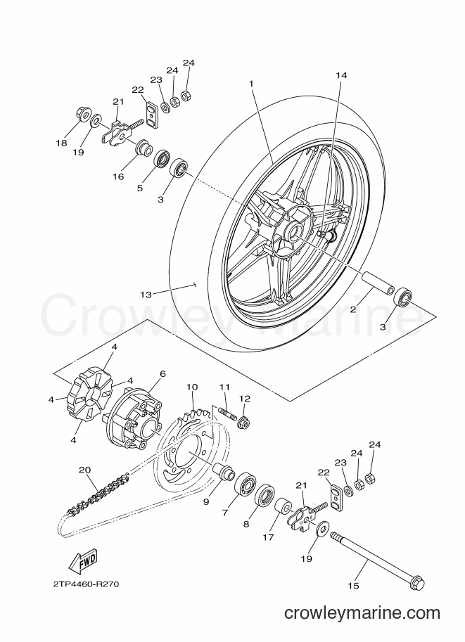 Yamaha Motors FZ150 (2TP5) [010] - REAR WHEEL