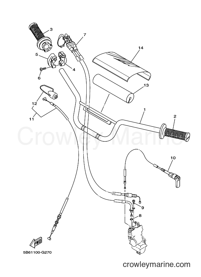 2010 Dirt Bike TT-R110E - TT-R110E (5B6B) [010] - STEERING HANDLE & CABLE