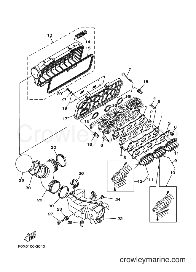 Yamaha Motors ENG FOR GP1200 (68BC) [01A] - INTAKE