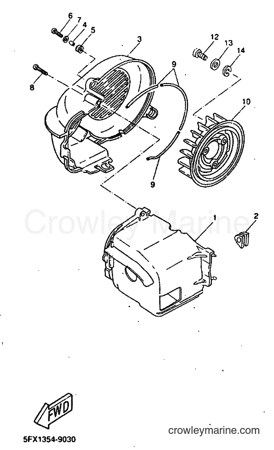 1999 Scooter YH50 - YH50 (5JB2) [030] - AIR SHROUD & FAN