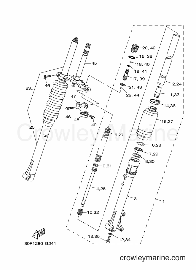 2017 Dirt Bike TT-R125LWE - TT-R125LWE (2PTC) [010] - FRONT FORK