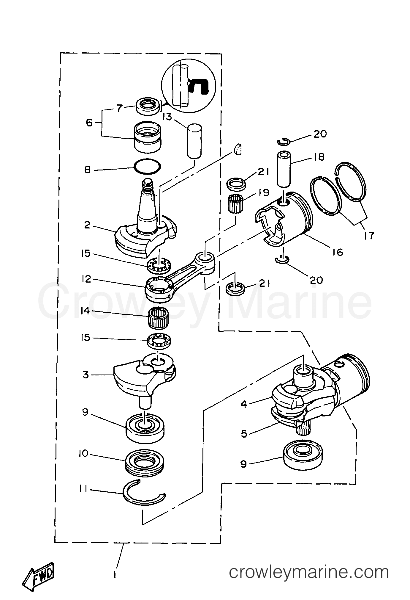 Yamaha Motors C30ELRV - CRANKSHAFT PISTON