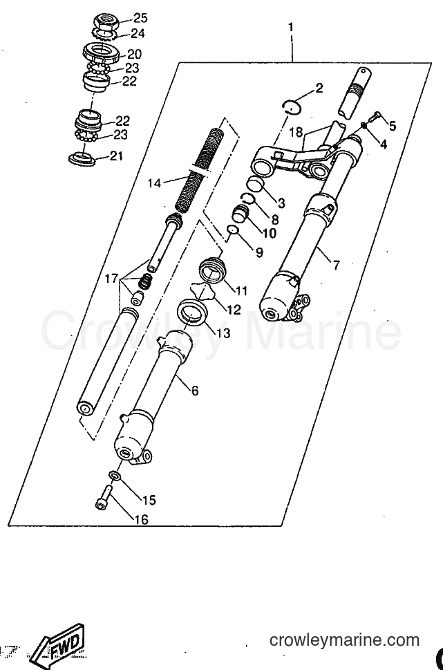 1997 Scooter YQ50 - YQ50 (5BS1) [999] - FRONT FORK