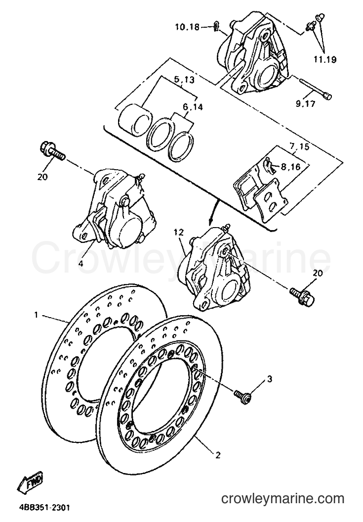 Yamaha Motors XJ900 (4BB2) [999] - FRONT BRAKE CALIPER