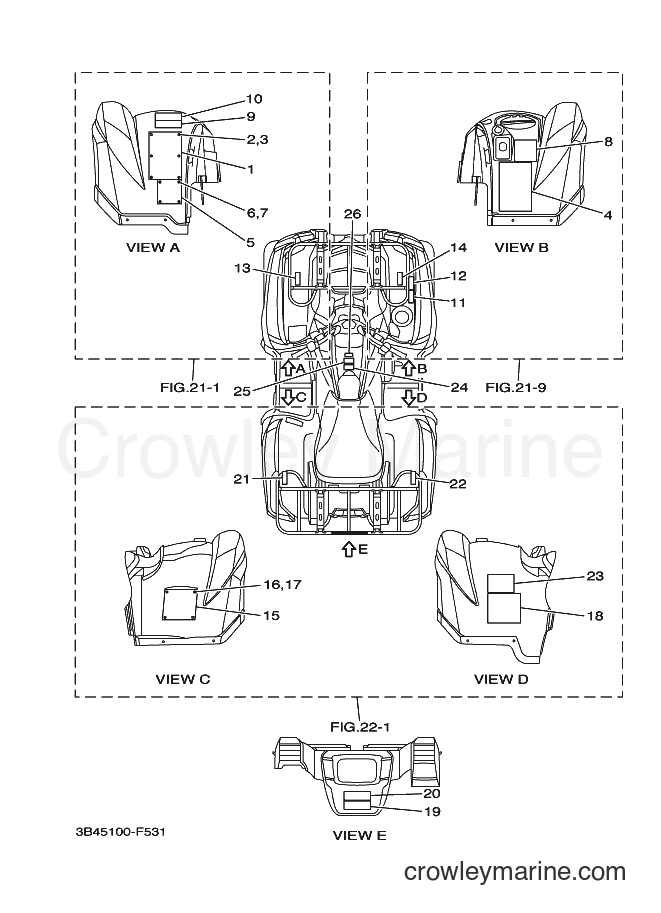 2008 ATV YFM700FWAD - YFM700FWAD (3B4S) [010] - EMBLEM & LABEL 1
