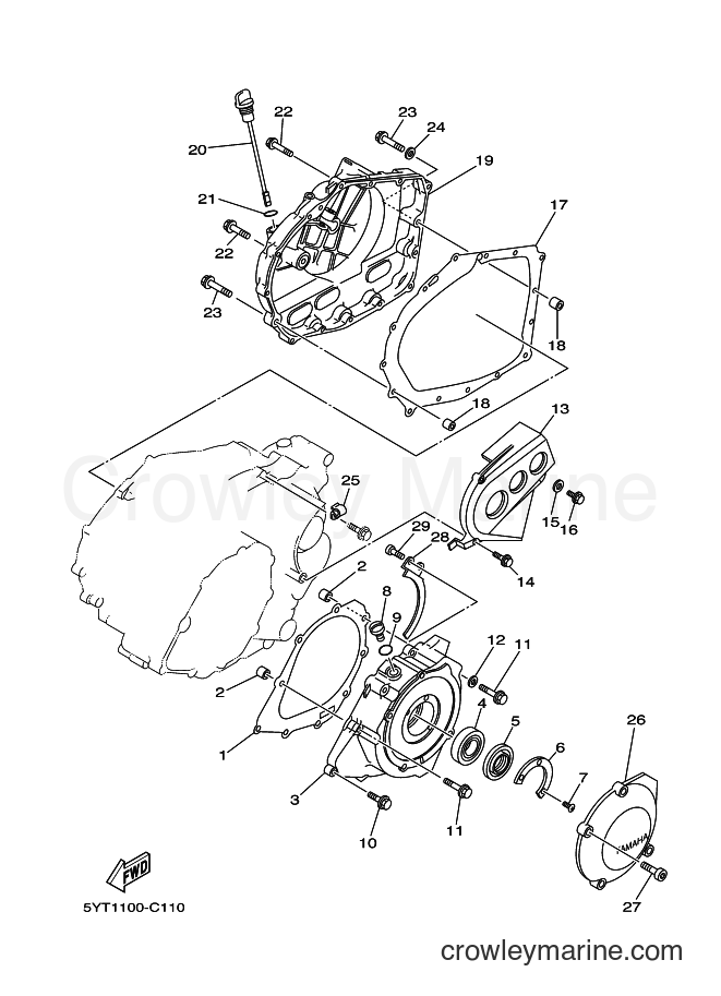 2005 ATV YFM350 - YFM350 (5YT8) [010] - CRANKCASE COVER 1