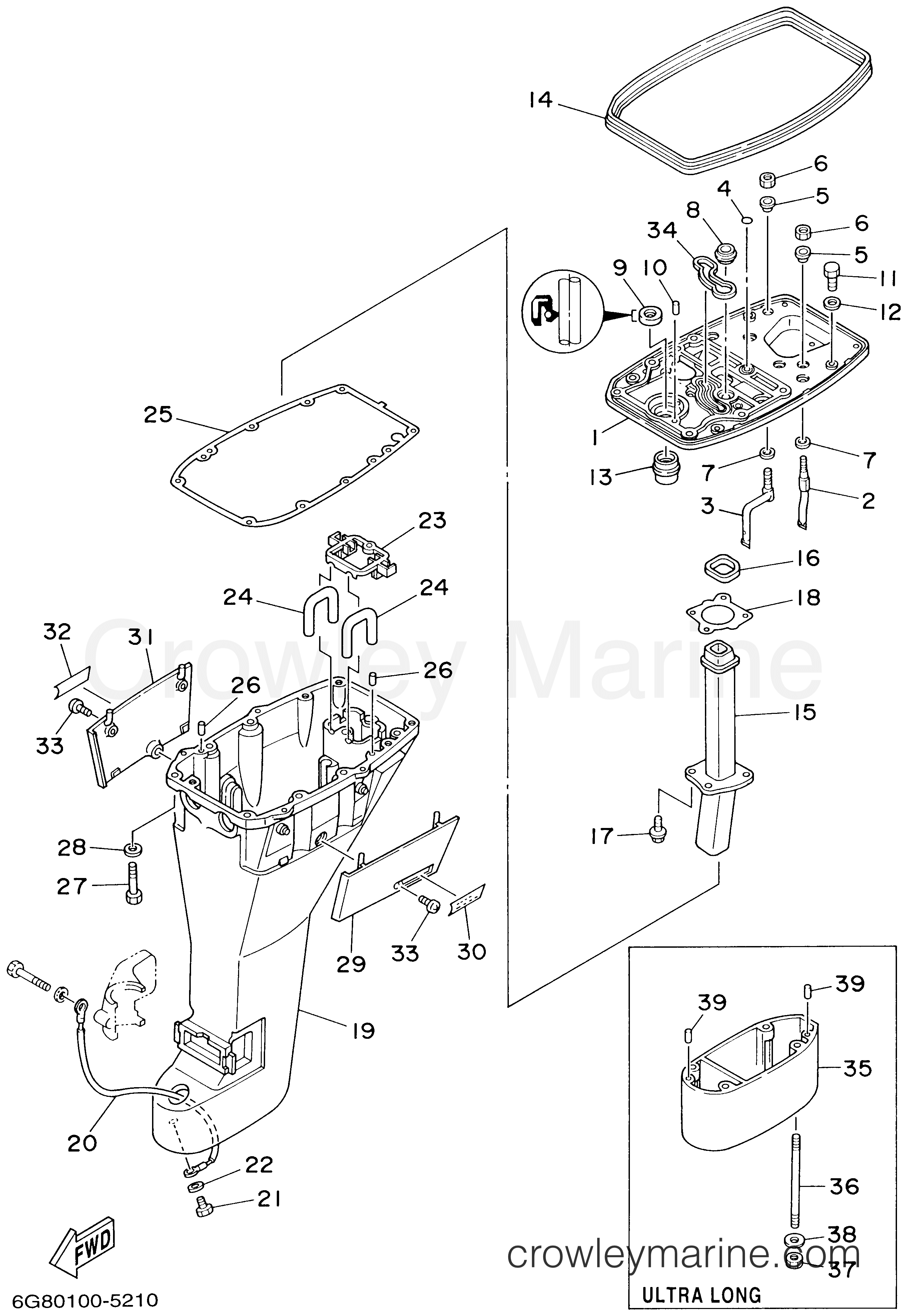 Yamaha Motors T9.9ELRA - UPPER CASING
