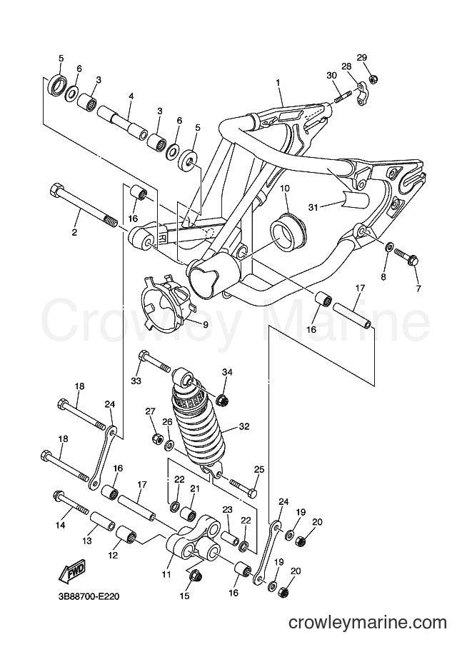 2006 Cruiser XVS1100A - XVS1100A (5YSR) [040] - REAR ARM & SUSPENSION