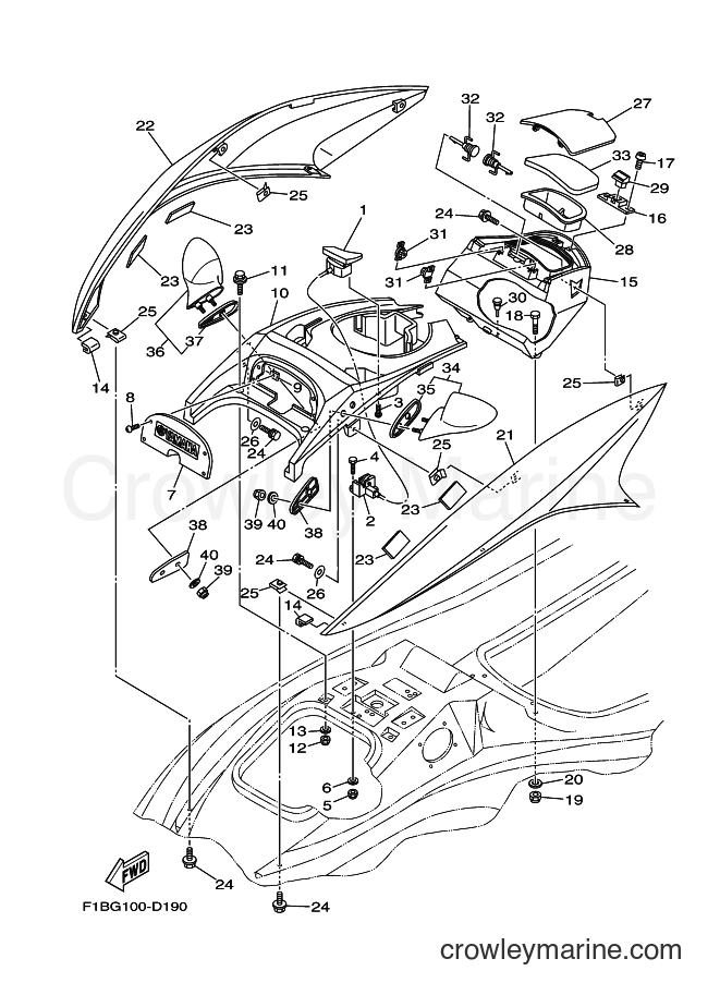 Yamaha Motors FX1000 (F1BH) [010] - ENGINE HATCH 1
