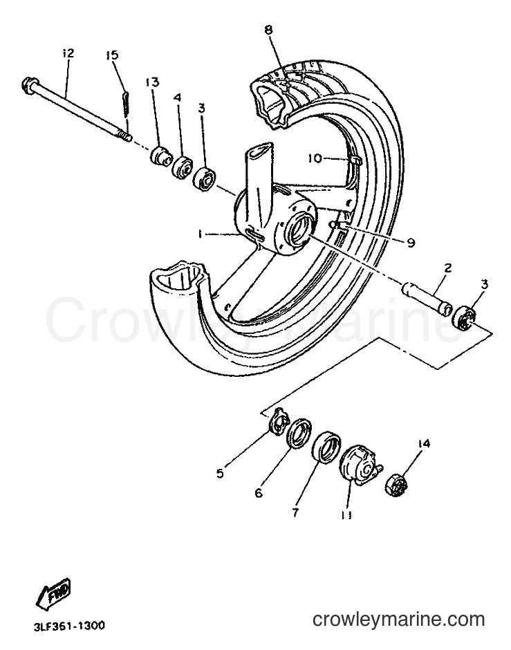 1992 Sport Bike FZR1000 - FZR1000 (3LF4) [999] - FRONT WHEEL