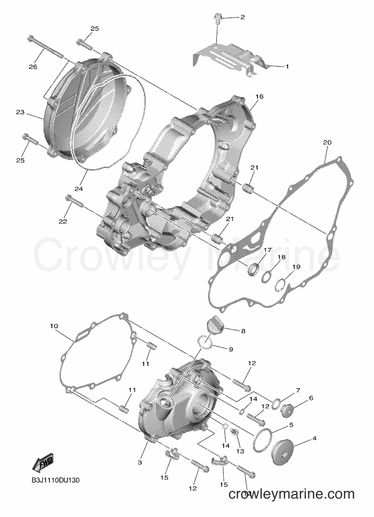 2019 Dirt Bike YZ450FX - YZ450FX (B3J2) [010] - CRANKCASE COVER 1