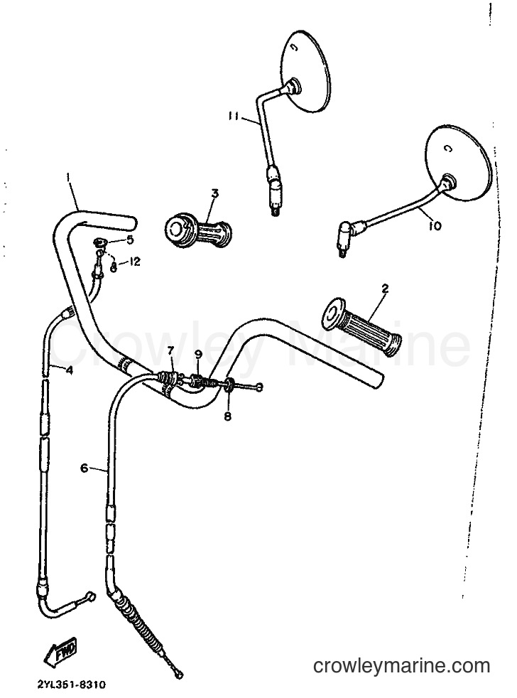 1988 Cruiser XV535 - XV535 (3BT1) [99A] - STEERING HANDLE & CABLE