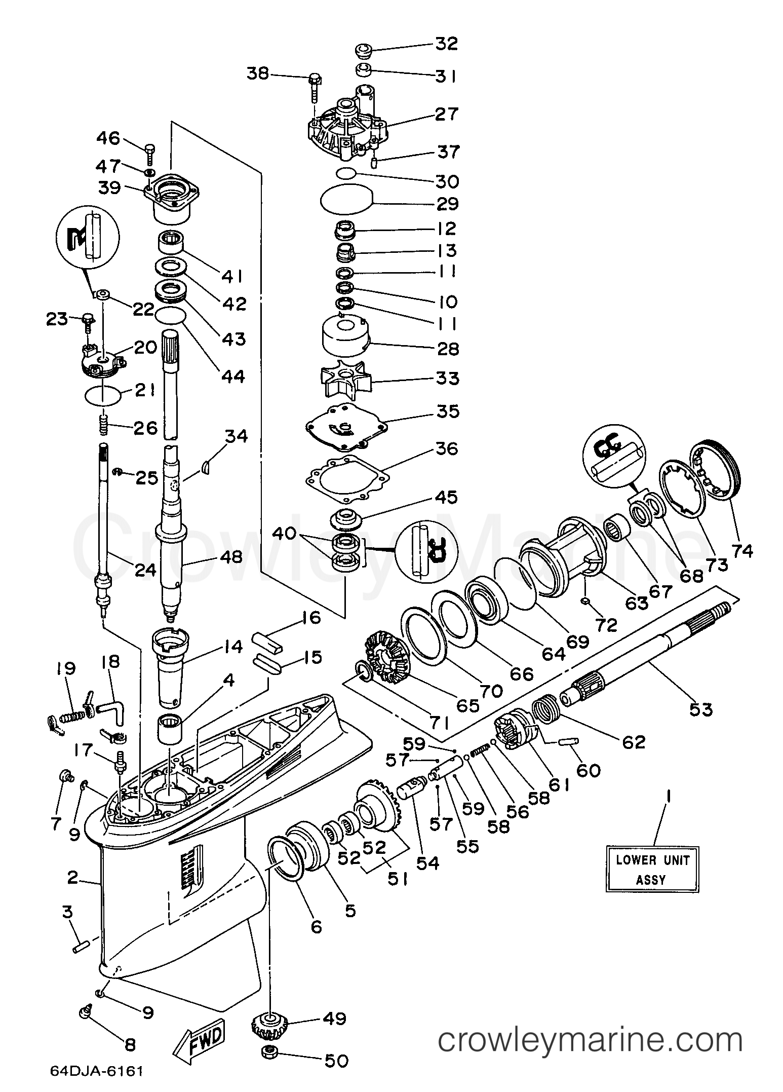 Yamaha Motors 225TLRV - LOWER CASING DRIVE 1