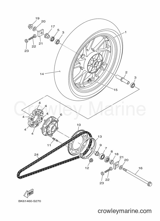 2017 Street Bike YZF155 - YZF155 (B9B2) [010] - REAR WHEEL