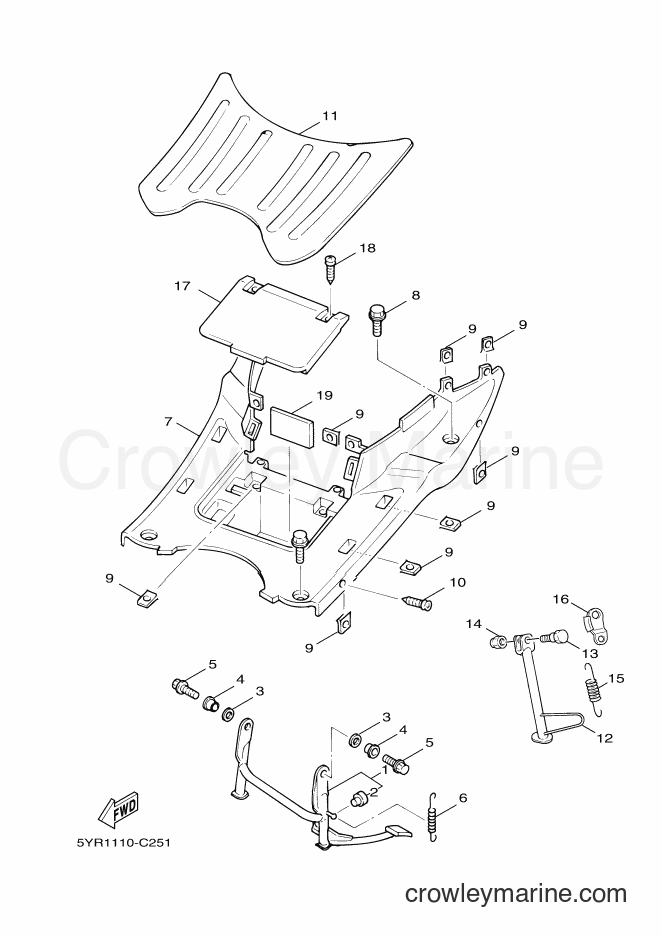 2008 Scooter XC125V - XC125V (5YRB) [010] - STAND & FOOTREST