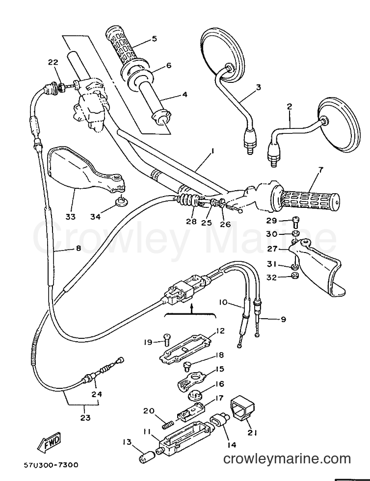 1987 Dirt Bike DT125 - DT125 (35A) [999] - STEERING HANDLE & CABLE