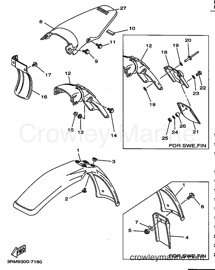 1998 Dirt Bike DT125R - DT125R (4CJ8) [010] - FENDER