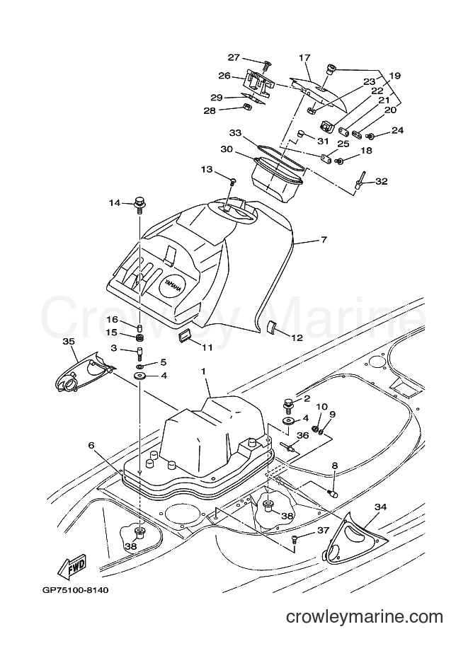Yamaha Motors GP760X (GP79) [999] - ENGINE HATCH 1