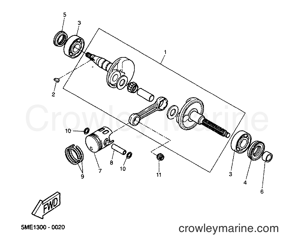 2000 Scooter YQ100 - YQ100 (5ME1) [060] - CRANKSHAFT & PISTON