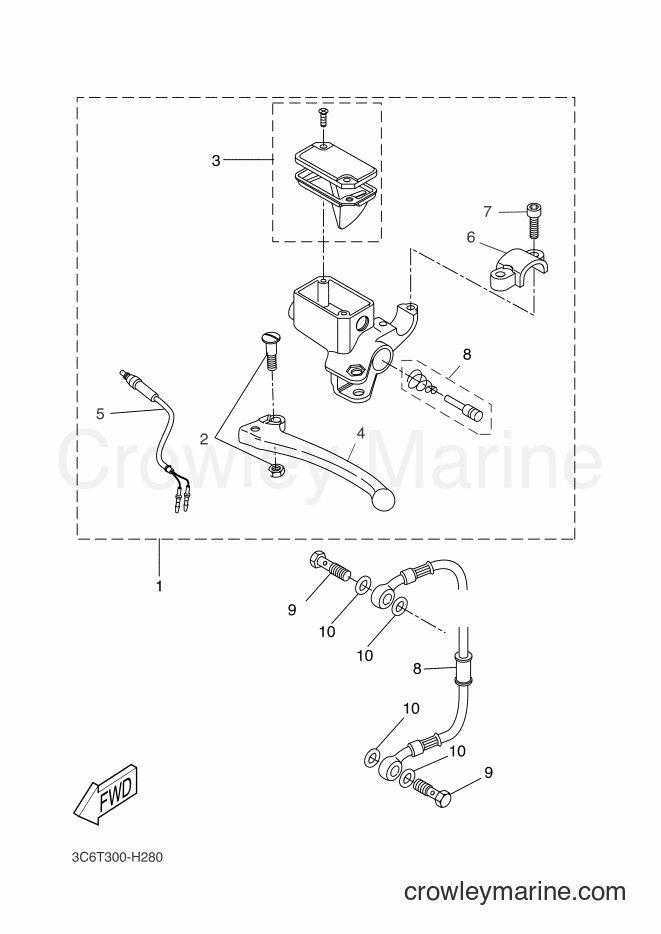 2009 Scooter YQ50 - YQ50 (3C6U) [010] - REAR MASTER CYLINDER