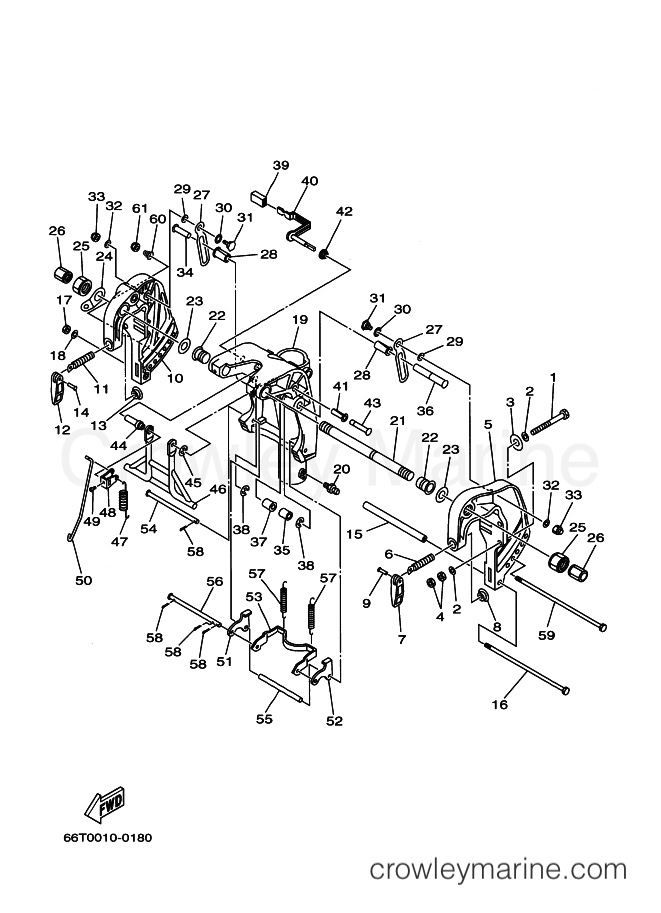 Yamaha Motors 40XW (66T) [290] - BRACKET 1