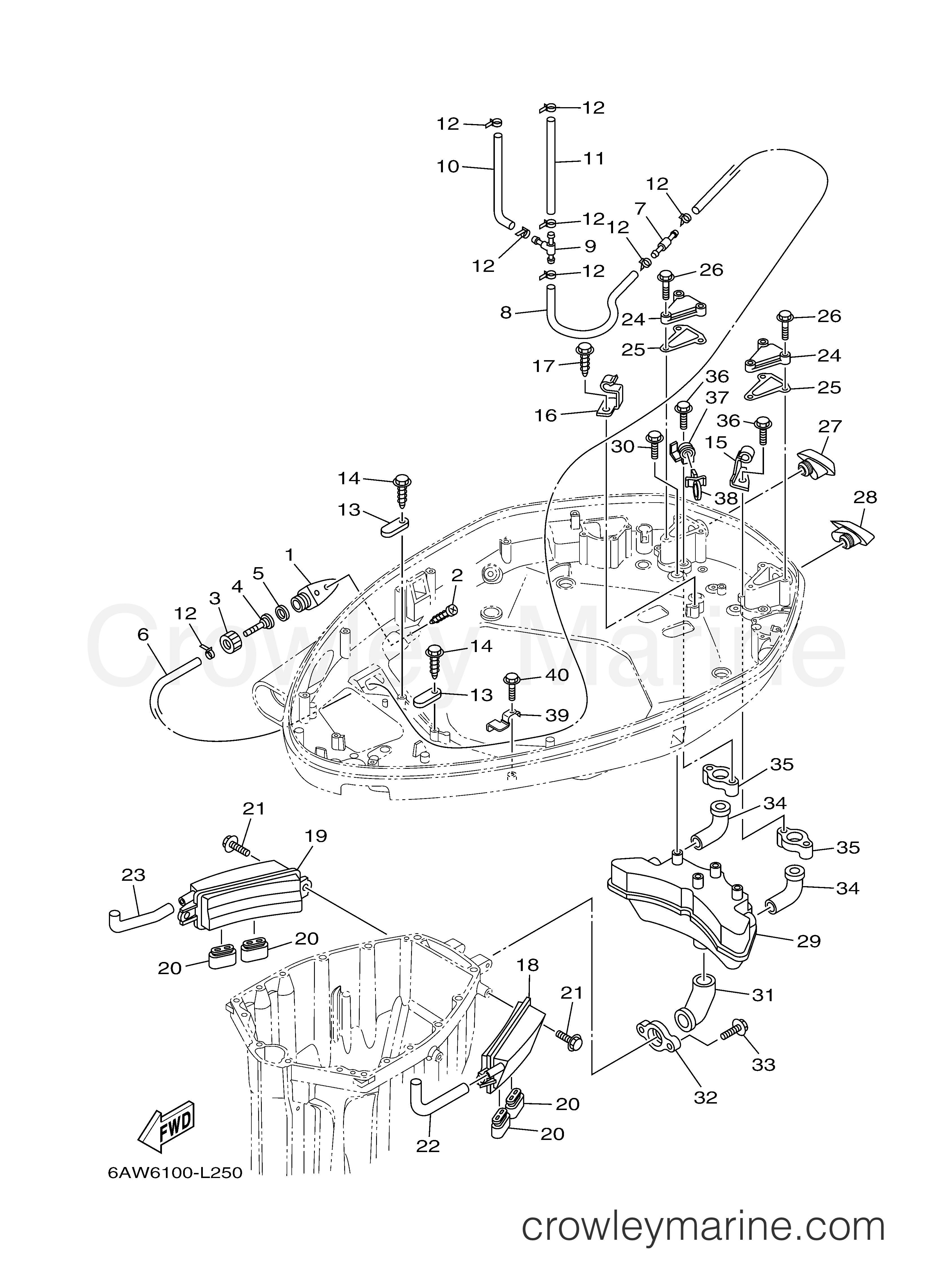 Yamaha Motors LF350XCB - BOTTOM COWLING 2