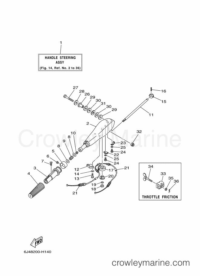 Yamaha Motors E40JMHL (6J4B) [110] - STEERING