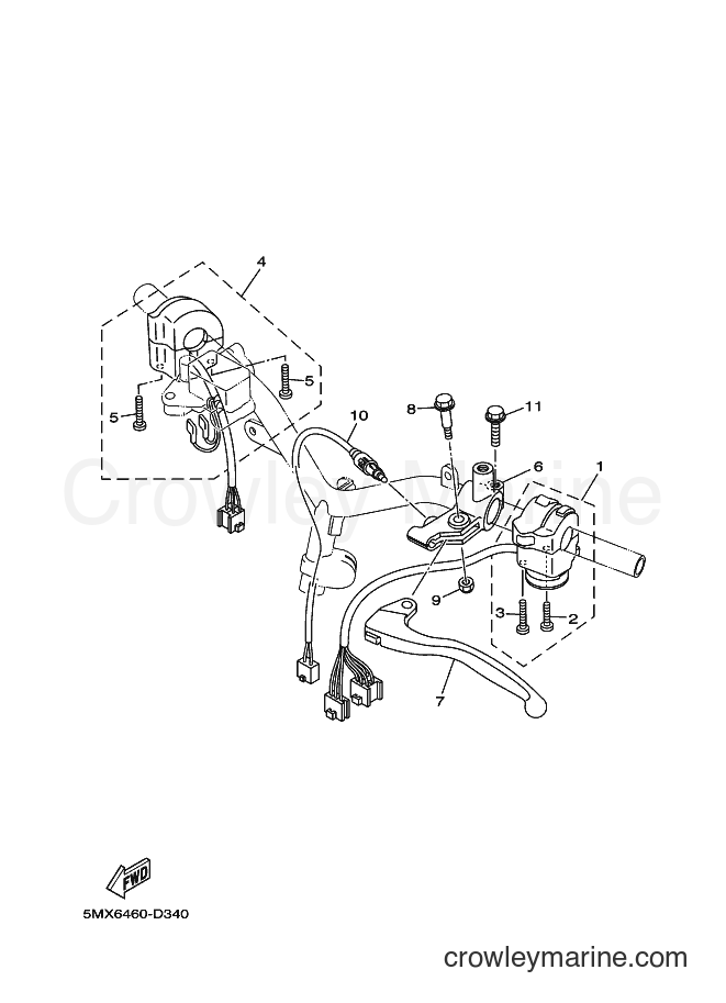 Yamaha Motors AT115C (5MX6) [010] - HANDLE SWITCH & LEVER