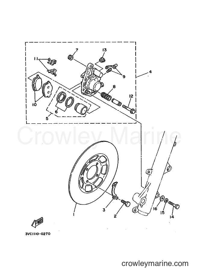 1993 Dirt Bike RT180 - RT180 (4BN3) [010] - FRONT BRAKE CALIPER