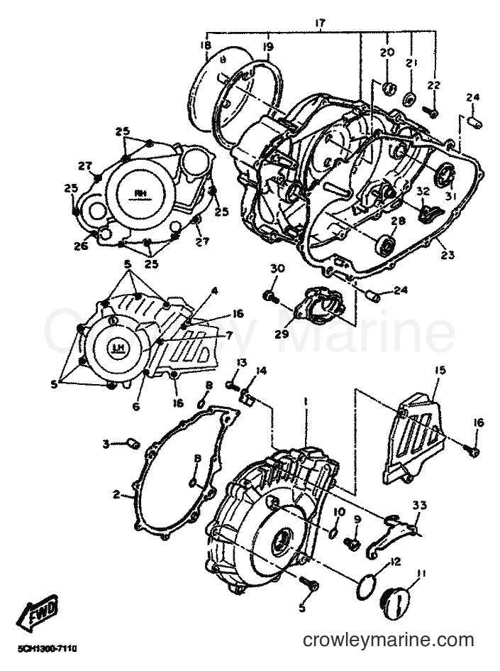 2001 Dirt Bike TT600R - TT600R (5CH4) [050] - CRANKCASE COVER 1