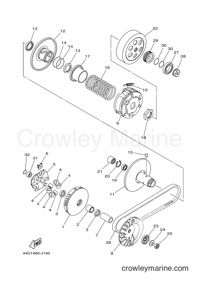2011 Scooter AL125C - AL125C (44D2) [010] - CLUTCH