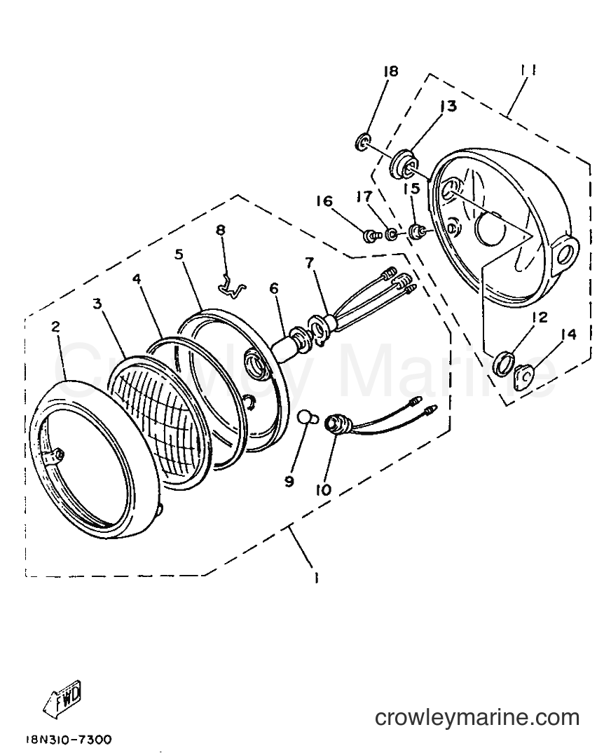 1987 Street Bike YB100 - YB100 (18N) [999] - HEADLIGHT