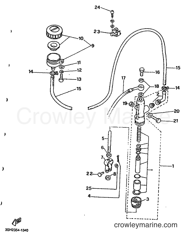 1992 Dirt Bike TDR125 - TDR125 (3XE2) [999] - REAR MASTER CYLINDER