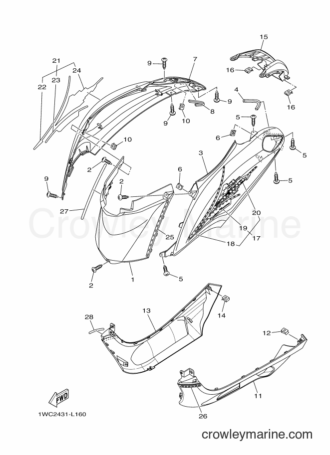 2012 Scooter XC115S - XC115S (1WC2) [010] - SIDE COVER