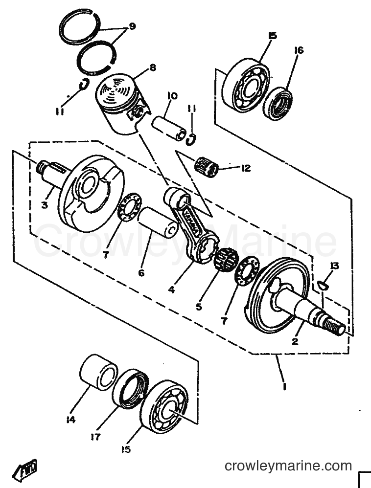 1987 Scooter DT75 - DT75 (2RY) [999] - CRANKSHAFT & PISTON