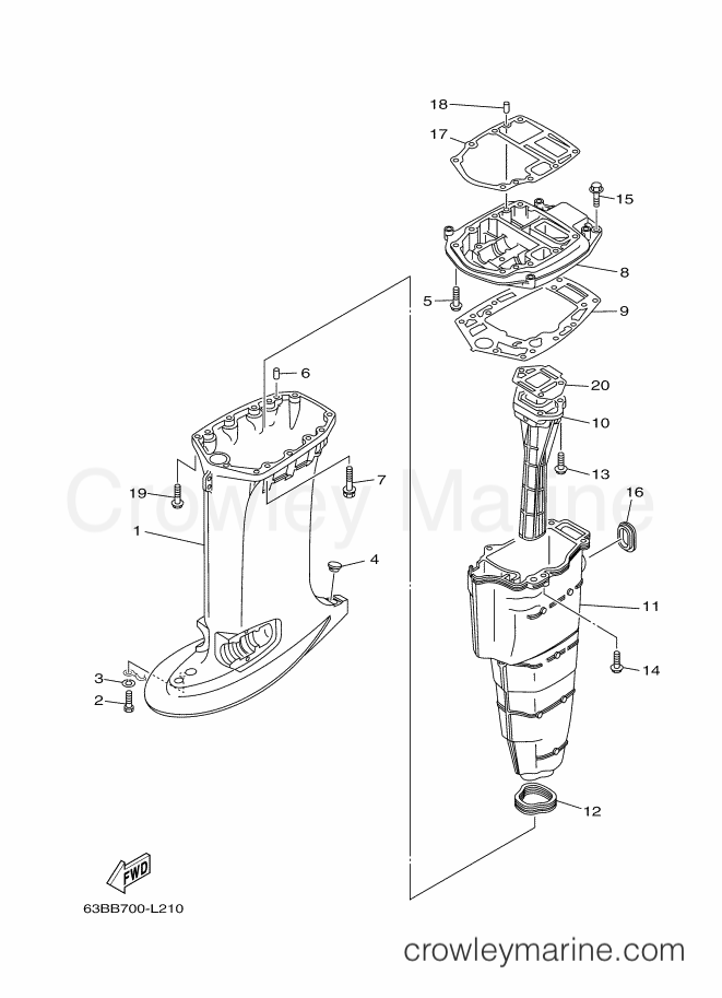 Yamaha Motors 40VEO (63CB) [170] - UPPER CASING