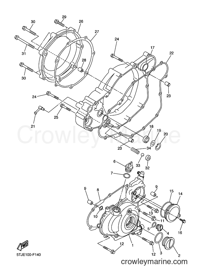 2007 Dirt Bike WR450F - WR450F (5TJF) [010] - CRANKCASE COVER 1