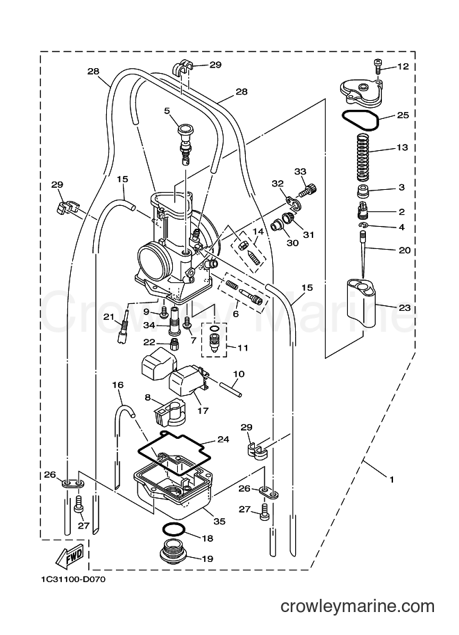 2008 Dirt Bike YZ125 - YZ125 (1C3E) [010] - CARBURETOR