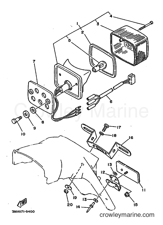 1989 Dirt Bike DT200R - DT200R (3MH1) [010] - TAILLIGHT