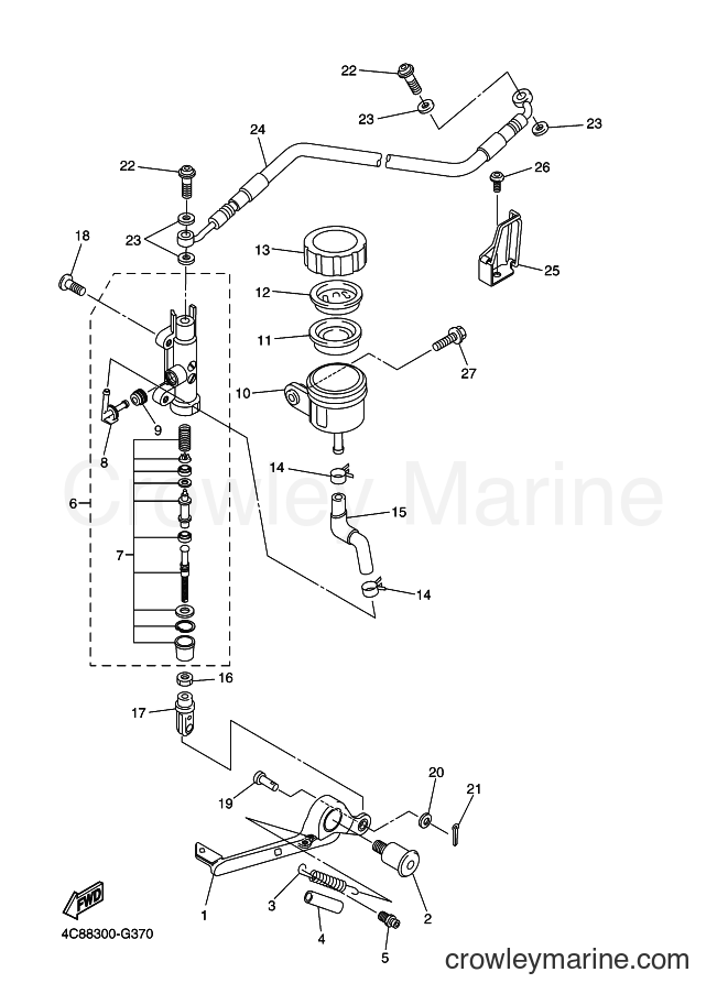 2008 Sport Bike YZF-R1 - YZF-R1 (4C8D) [010] - REAR MASTER CYLINDER