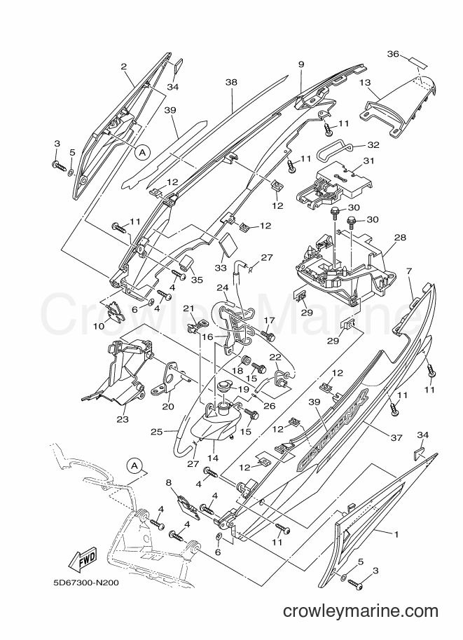 2014 Scooter T135FI - T135FI (5D67) [010] - SIDE COVER