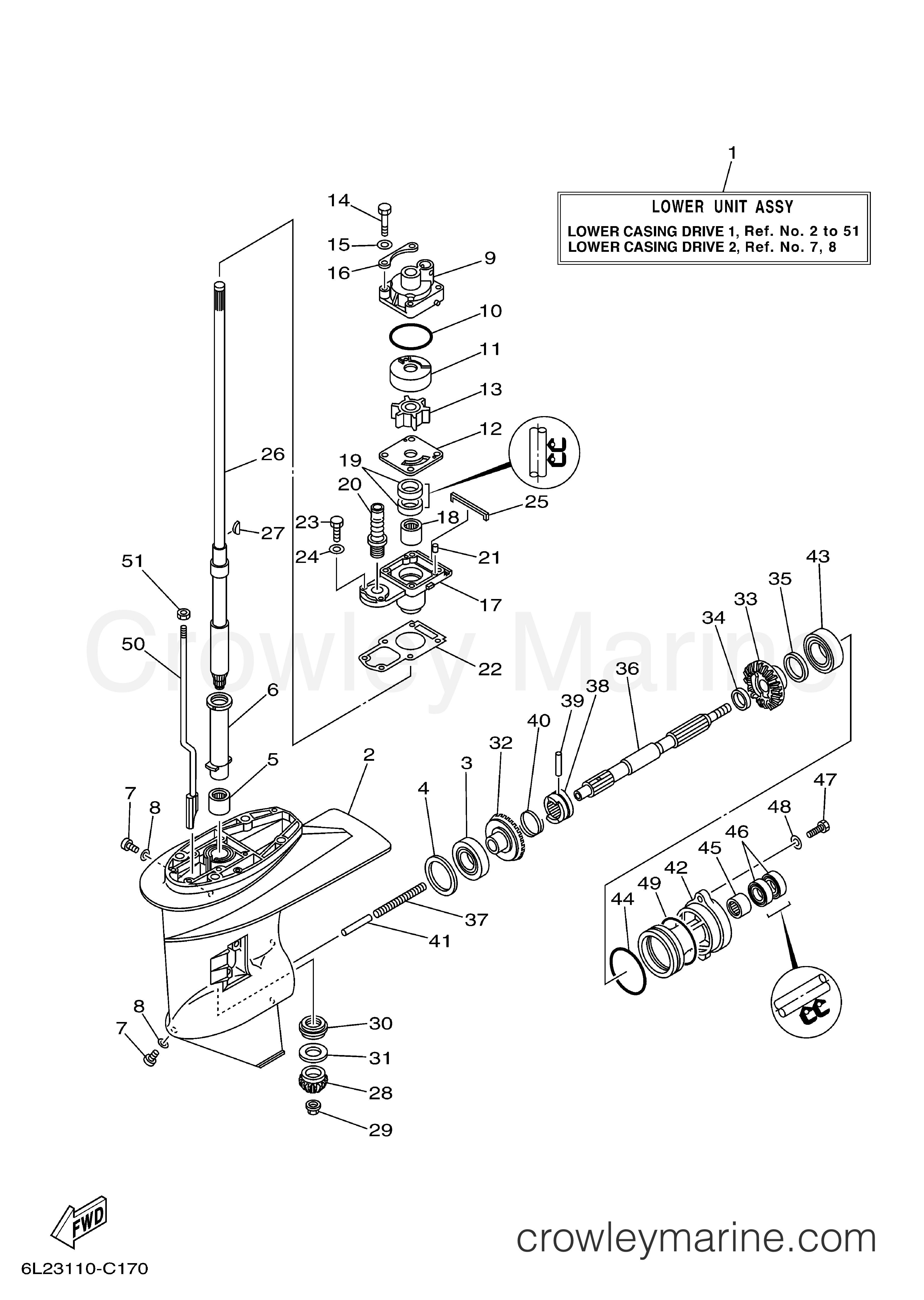 Yamaha Motors 25MSHD - LOWER CASING DRIVE 1