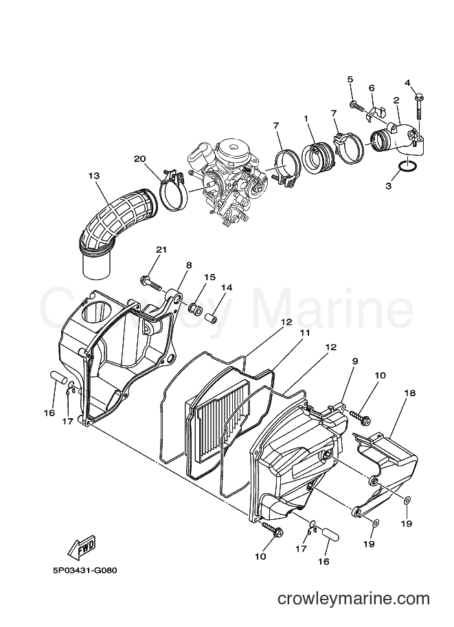 2009 Scooter AT135 - AT135 (5P06) [010] - INTAKE