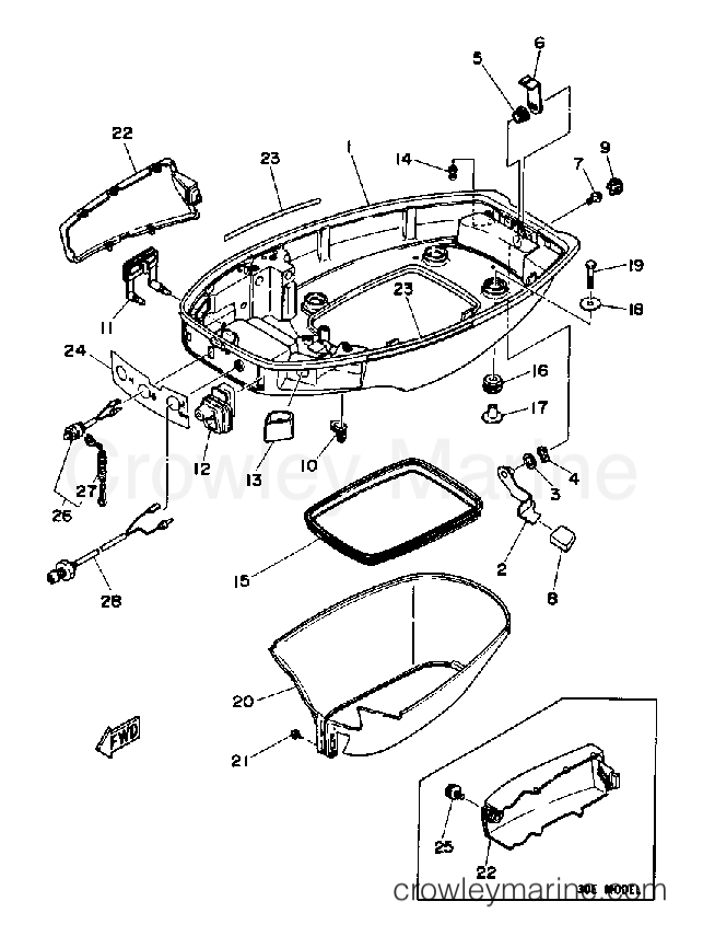 Yamaha Motors 30LF - BOTTOM COWLING