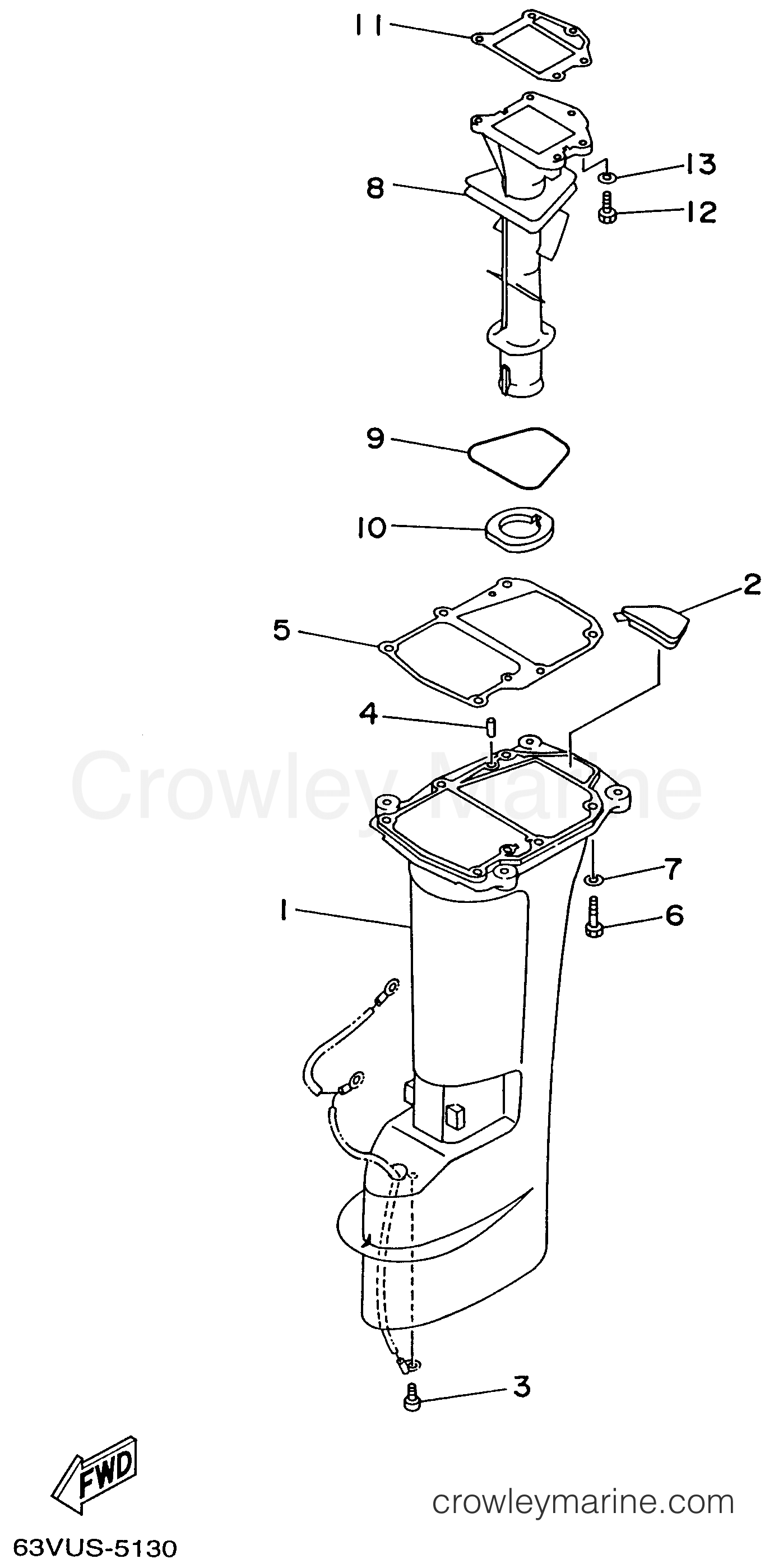 Yamaha Motors 9.9ELHV - UPPER CASING