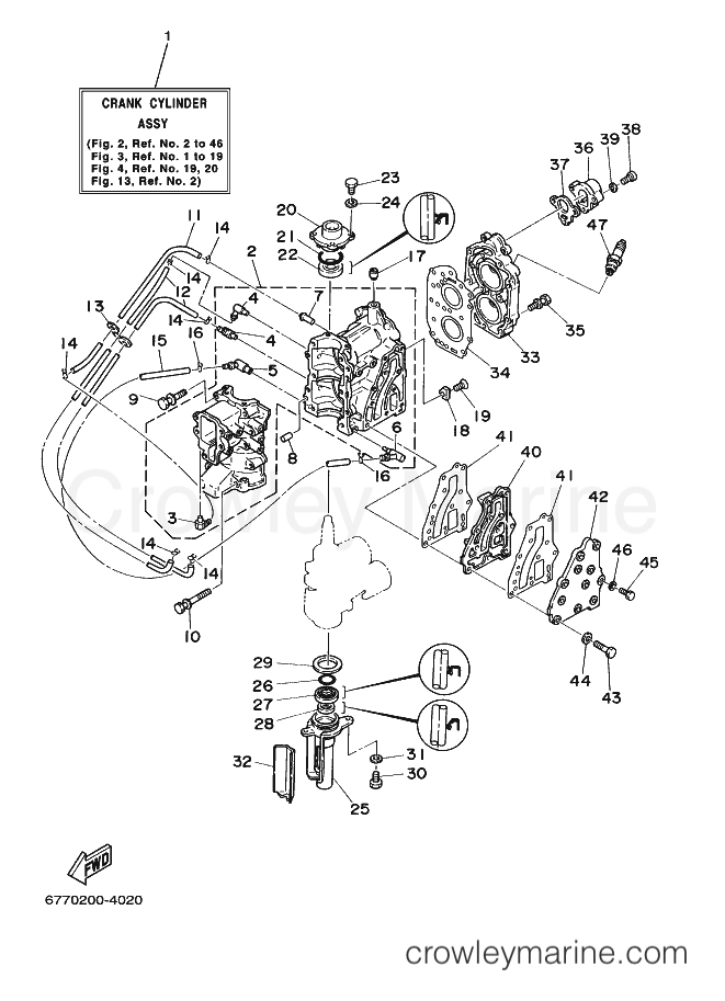 Yamaha Motors E8D (6770) [040] - CYLINDER & CRANKCASE