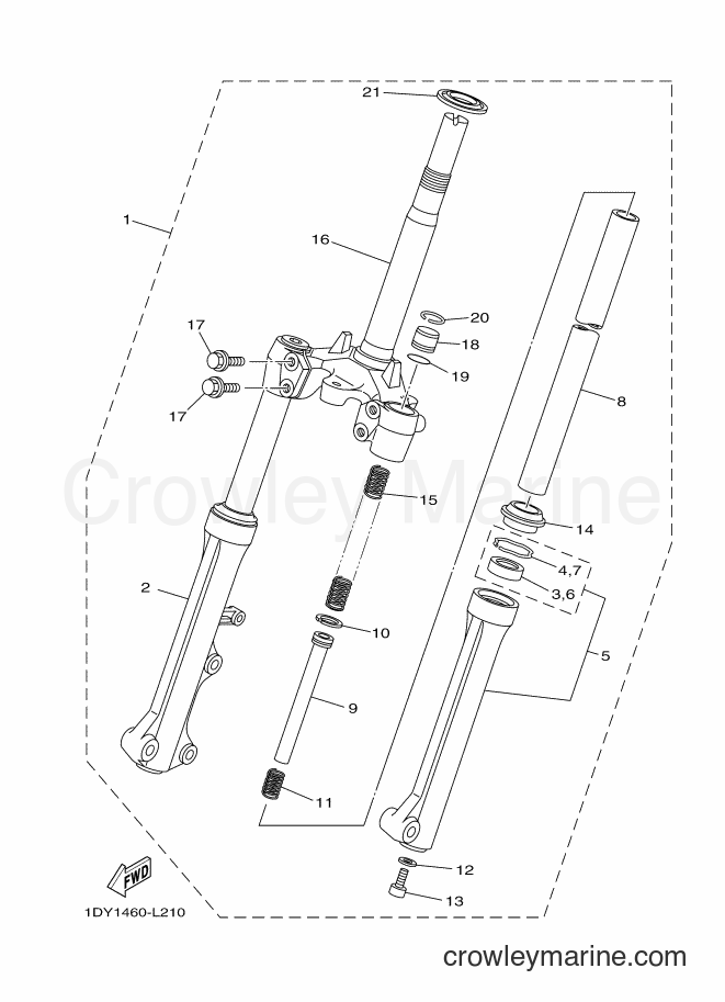 Yamaha Motors T115FSE (1DY7) [010] - FRONT FORK