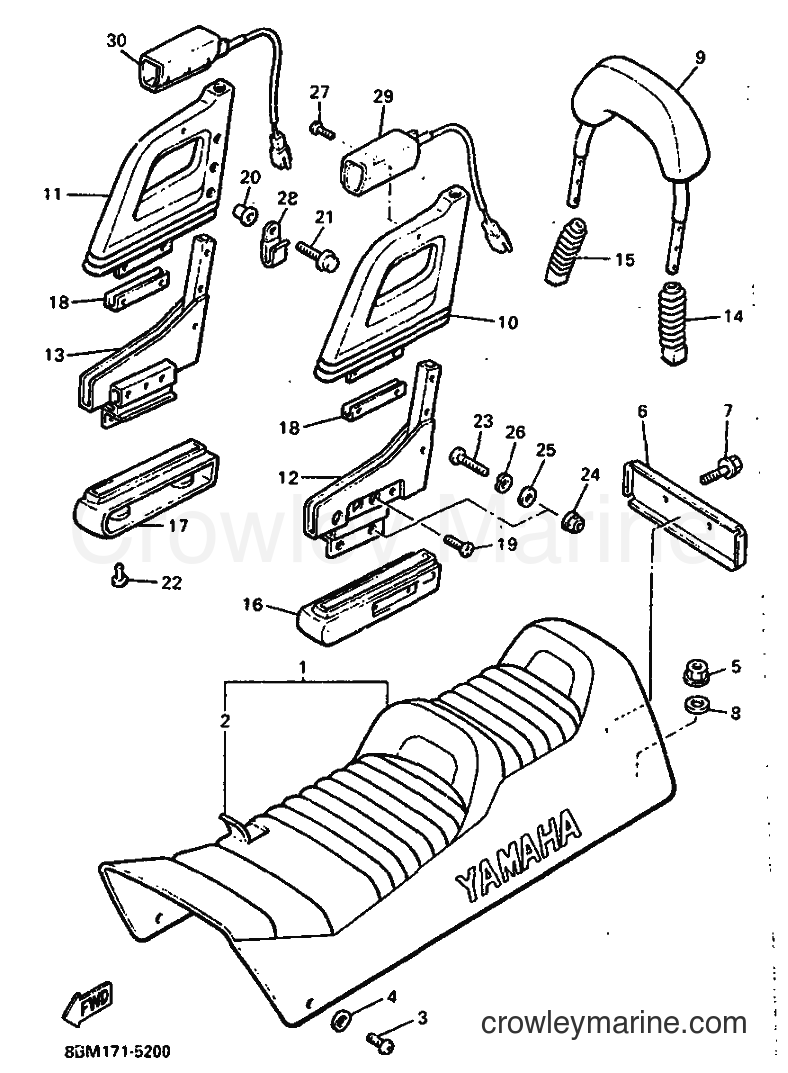 1995 Snowmobile VT480TF - VT480TF (8BM2) [010] - SEAT