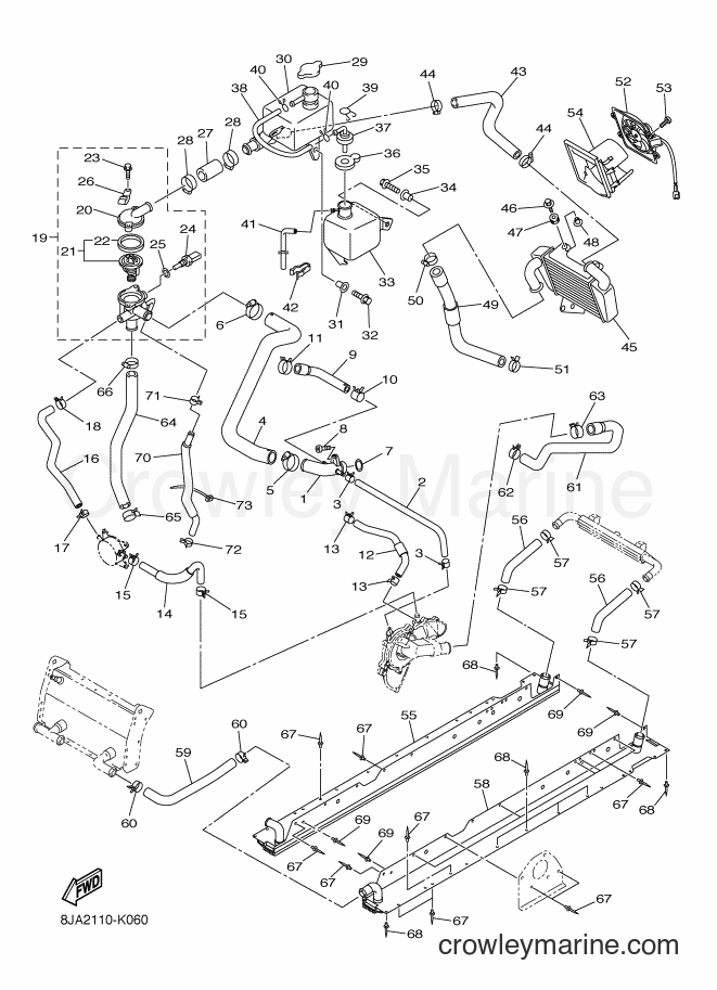 2011 Snowmobile RS10GT - RS10GT (8JA2) [020] - RADIATOR & HOSE
